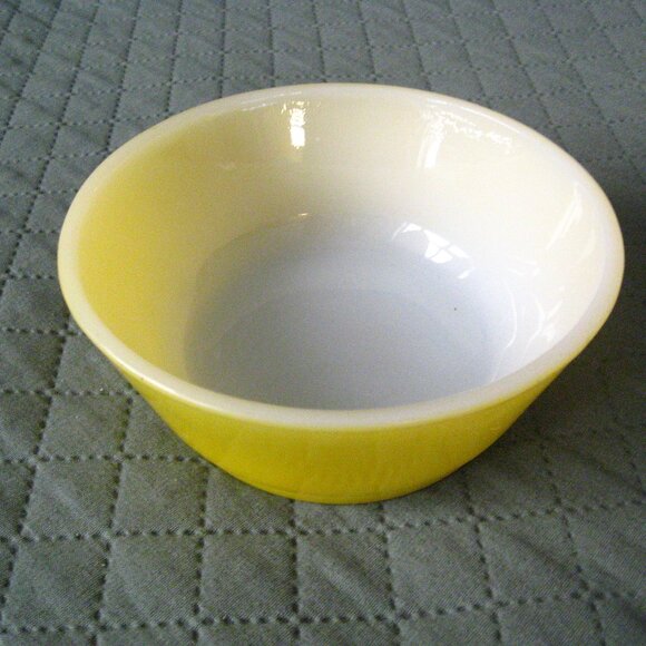 Fire King Vintage Yellow 5" Glass Cereal Bowl - Picture 2 of 8